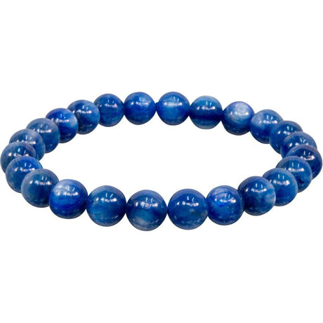 5-7 mm Elastic Bracelet Round Beads - Blue Kyanite - Magick Magick.com