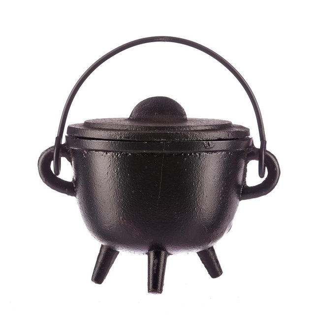 5" Cast Iron Cauldron with Lid - Magick Magick.com