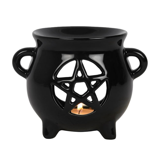 5" Ceramic Oil Burner - Pentacle Cauldron - Magick Magick.com