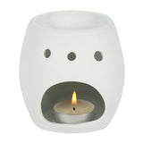 5" Ceramic Oil Burner - White Skull - Magick Magick.com