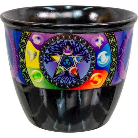 5" Ceramic Smudge Pot - Pentacle - Magick Magick.com