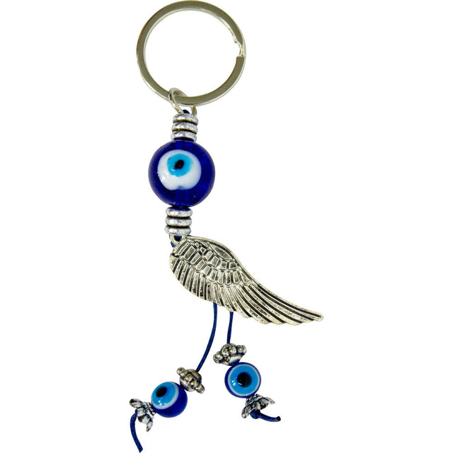 5" Evil Eye Talisman Key Ring - Angel Wing - Magick Magick.com