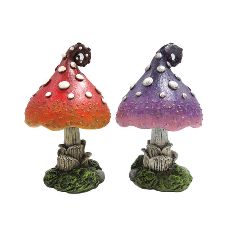 5" Mushroom Decor Resin Statue (Set of 2) - Magick Magick.com