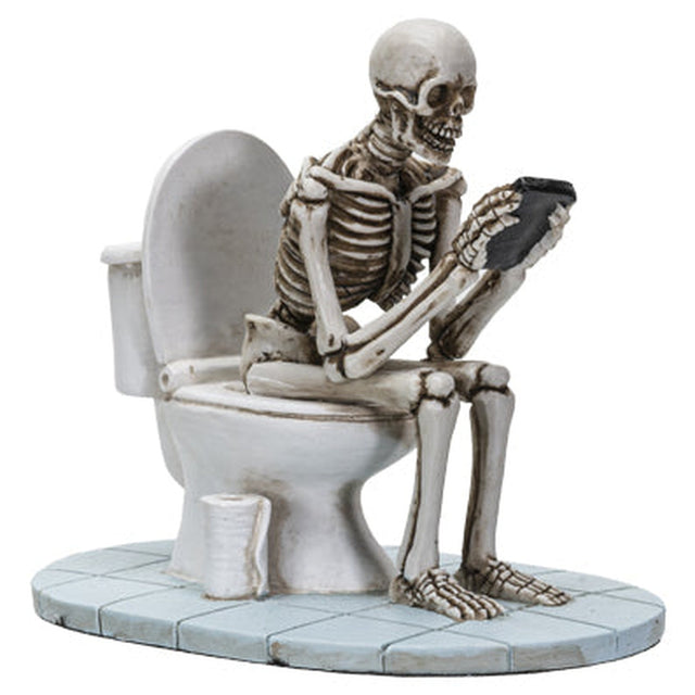 5" Skeleton Statue - Skull on Toilet - Magick Magick.com