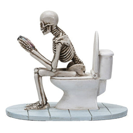 5" Skeleton Statue - Skull on Toilet - Magick Magick.com
