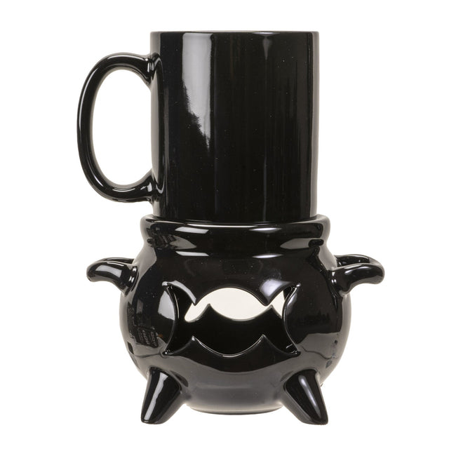 5" Tealight Mug Warmer - Triple Moon Cauldron (Mug Included) - Magick Magick.com