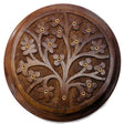 5" Tree of Life Carved Wood Round Stick Incense Burner - Magick Magick.com