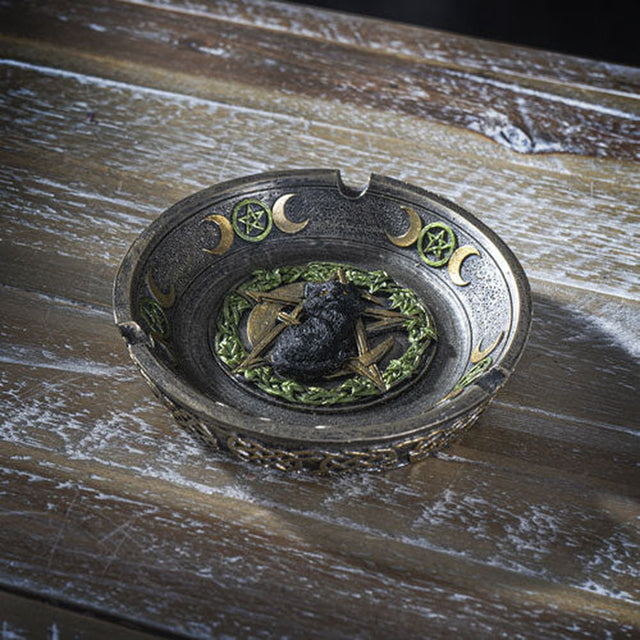 5" Triple Moon Cat Ashtray - Magick Magick.com