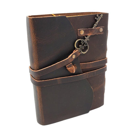 5" x 7" Brown Leather Journal with Key Closure - Magick Magick.com