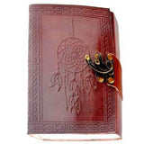 5" x 7" Dream Catcher Embossed Leather Blank Book with Latch - Magick Magick.com