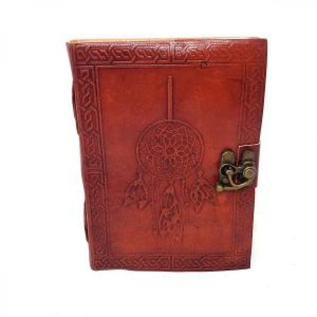 5" x 7" Dream Catcher Embossed Leather Blank Book with Latch - Magick Magick.com