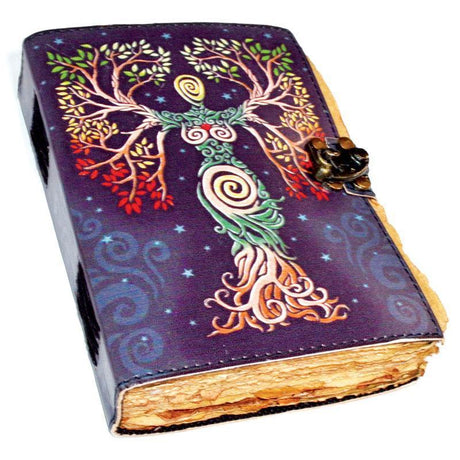 5" x 7" Goddess Aged Looking Paper Leather Blank Book with Latch - Magick Magick.com