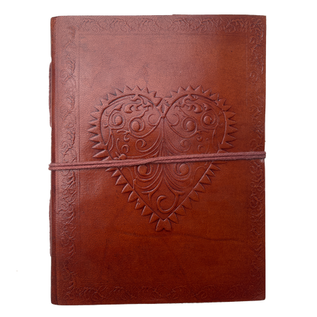 5" x 7" Heart Leather Blank Book with Cord - Magick Magick.com