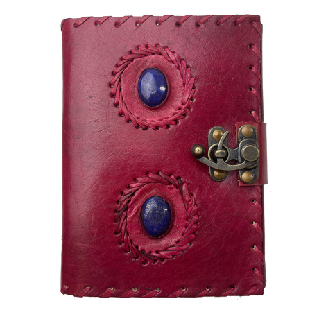 5" x 7" Pink Lapis Leather Blank Book with Latch - Magick Magick.com