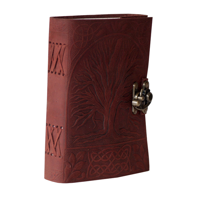 5 x 7" Tree of Life Leather Blank Book with Latch - Magick Magick.com