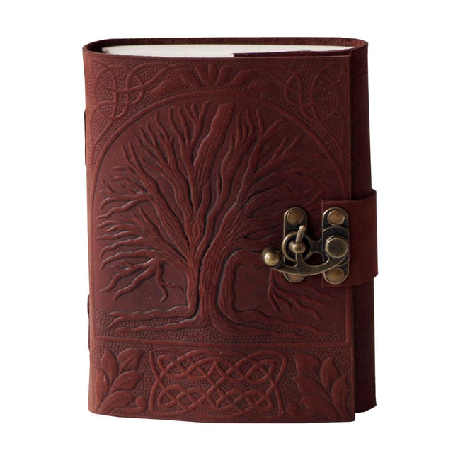 5 x 7" Tree of Life Leather Blank Book with Latch - Magick Magick.com