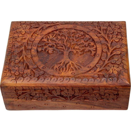 5" x 7" Tree of Life Wood Box with Latch - Magick Magick.com