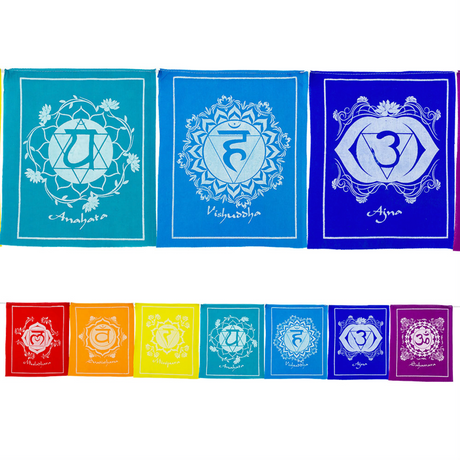 56" Tibetan Prayer Flags - Chakras - Magick Magick.com