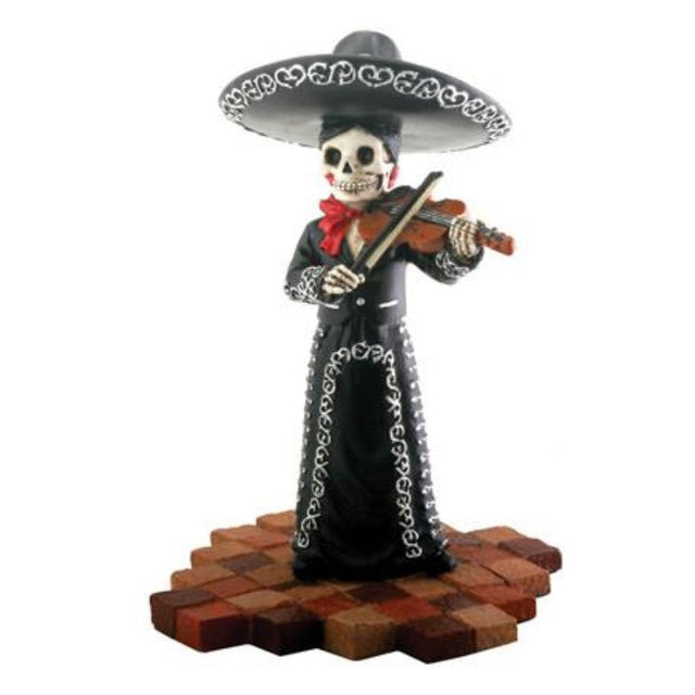 5.25" Day of the Dead Statue - Mariachi Band - Violin - Magick Magick.com