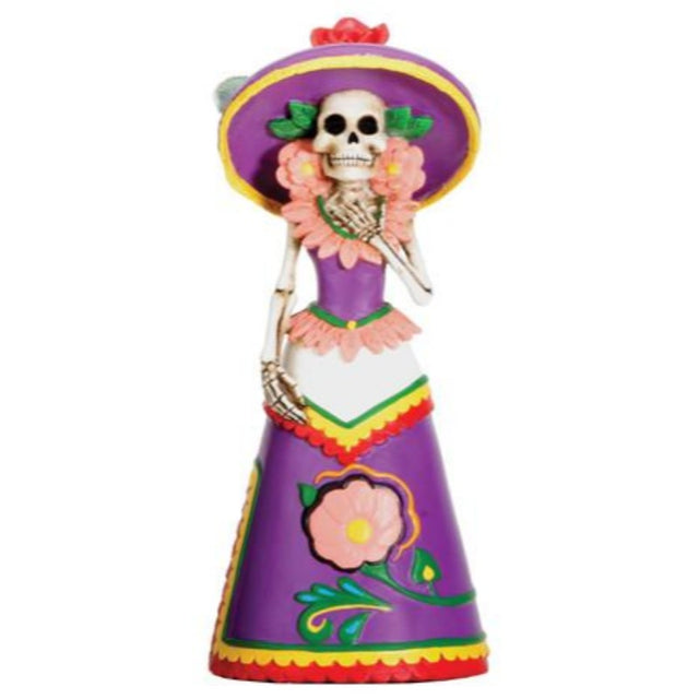 5.25" Day of the Dead Statue - Senorita Purple - Magick Magick.com