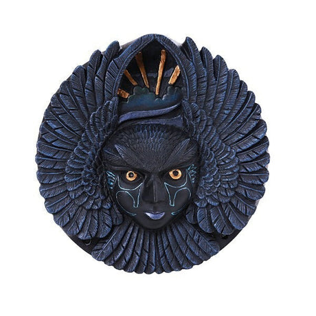 5.25" Nighthawk Goddess Resin Figurine Wall Plaque Statue - Magick Magick.com