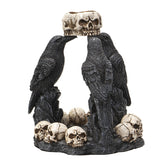 5.25" Raven & Skull Backflow Incense Burner - Magick Magick.com