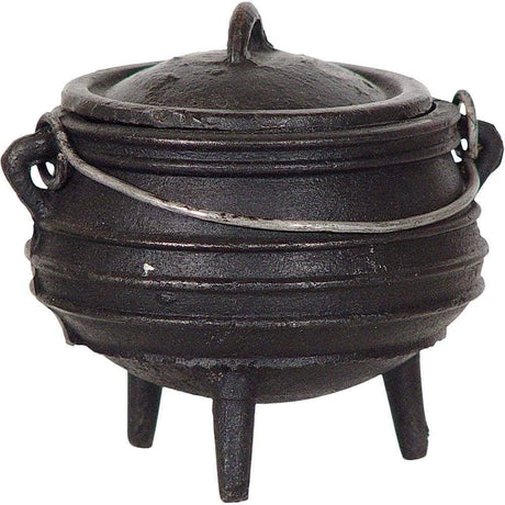 5.5" Cast Iron Cauldron - Striped - Magick Magick.com