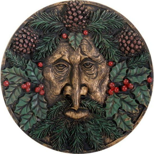 5.5" Greenman Winter Wall Plaque - Magick Magick.com