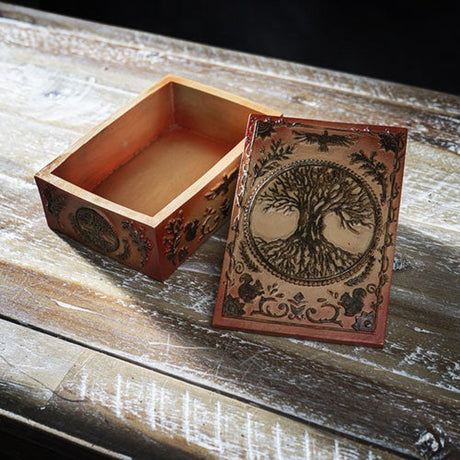 5.5" Tree Of Life Tarot Card Box - Magick Magick.com