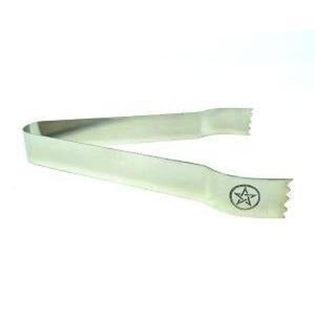 5.75" Stainless Steel Tongs for Charcoal - Pentagram - Magick Magick.com