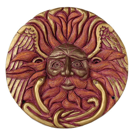 5.75" Sun God Round Wall Plaque Statue by Oberon Zell - Magick Magick.com