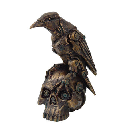5.9" Steampunk Raven on Skull Statue - Magick Magick.com
