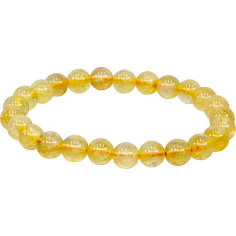 6-7 mm Elastic Bracelet Round Beads - Citrine - Magick Magick.com