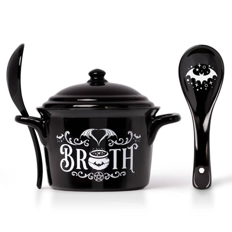 6" Bowl/Serving Dish with Spoon Set - Bat Broth - Magick Magick.com