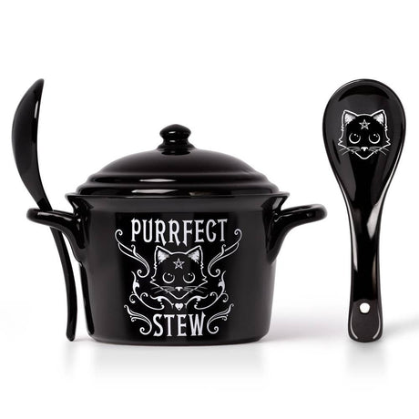 6" Bowl/Serving Dish with Spoon Set - Purrfect Stew - Magick Magick.com