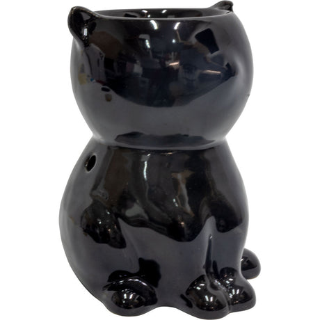 6" Ceramic Oil Burner - Black Cat - Magick Magick.com