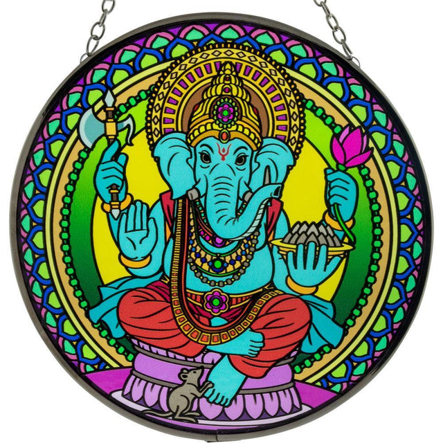 6" Glass Suncatcher - Ganesha - Magick Magick.com