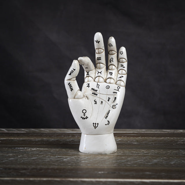 6" Palmistry Hand Statue - Magick Magick.com