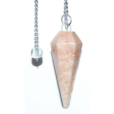 6-Sided Pendulum - Peach Moonstone - Magick Magick.com