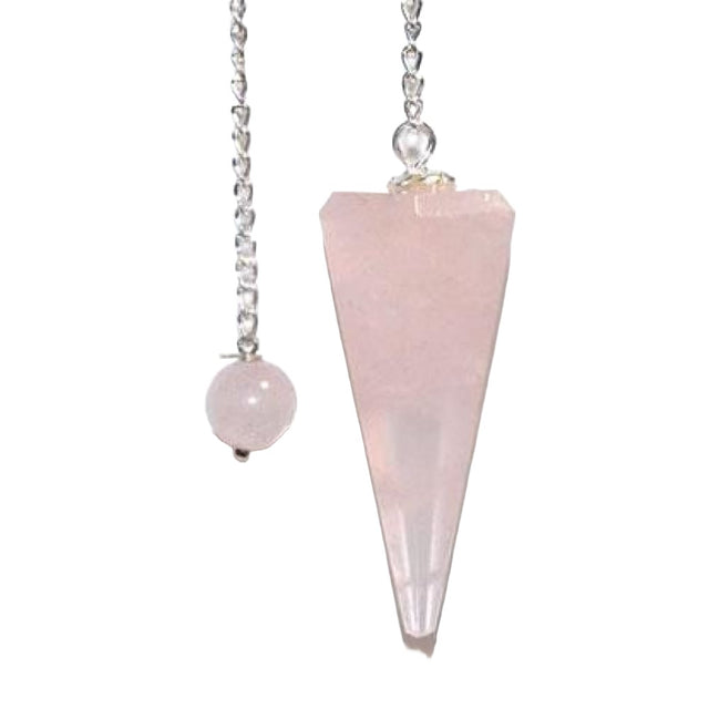 6-Sided Pendulum - Rose Quartz - Magick Magick.com