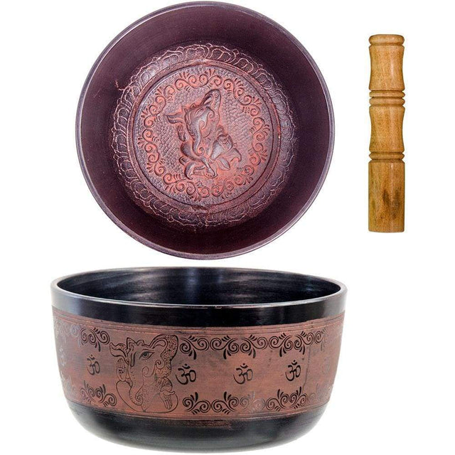 6" Singing Bowl Flat Sides - Ganesha - Magick Magick.com