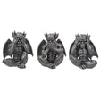 6" Sitting Gargoyle Statue Set - See, Hear, Speak No Evil (Set of 3) - Magick Magick.com