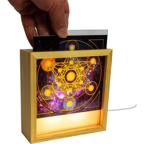 6" Wood Light Box with Changeable Glass & USB - Pagan - Magick Magick.com