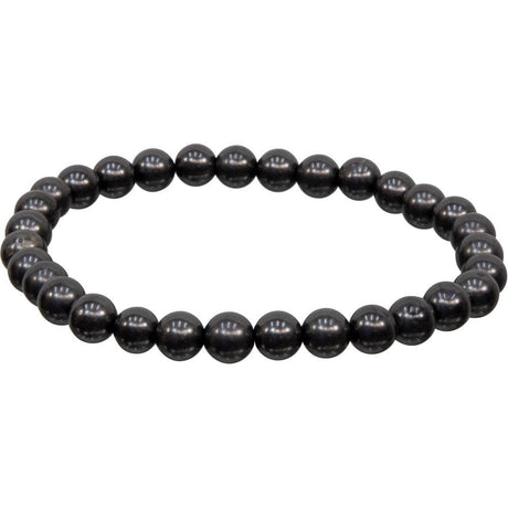 6 mm Elastic Bracelet Round Beads - Shungite - Magick Magick.com