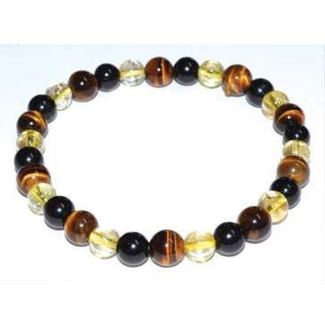 6 mm Elastic Bracelet Round Beads - Tiger Eye, Citrine, Black Tourmaline - Magick Magick.com