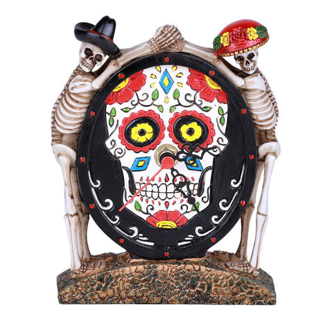 6.25" Day of the Dead Skull Clock - Magick Magick.com