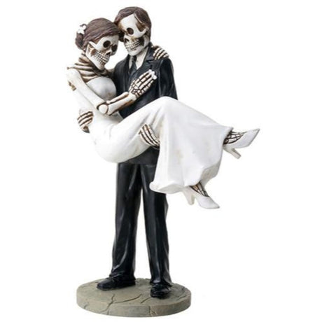 6.25" Skeleton Statue - Carrying Bride Wedding Couple - Magick Magick.com