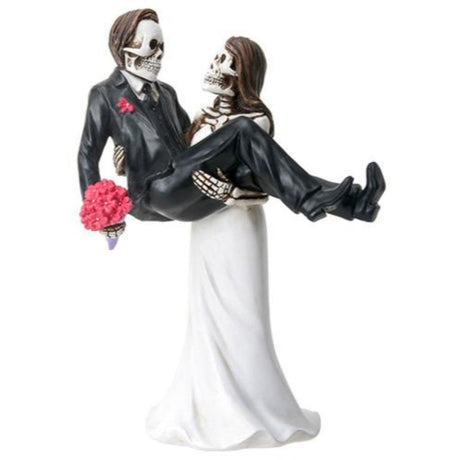 6.25" Skeleton Statue - Carrying Groom Wedding Couple - Magick Magick.com