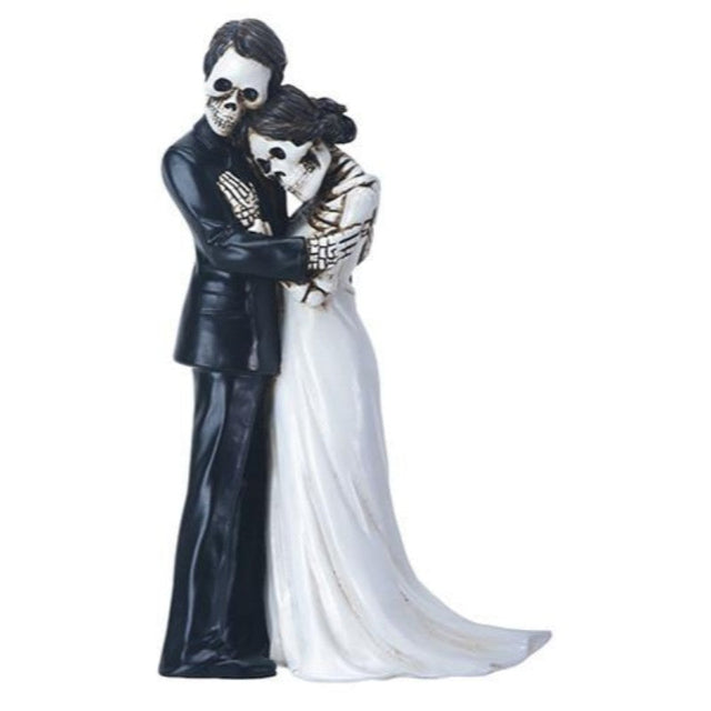 6.25" Skeleton Statue - Embracing Wedding Couple - Magick Magick.com