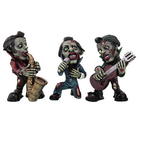 6.25" Undead Zombie Jazz Player Statue (Set of Three) - Magick Magick.com